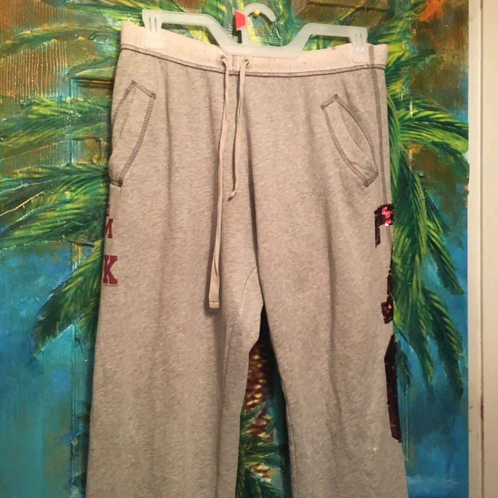 PINK BLING JOGGING SWEATS FOR A&M UNIVERSITY.
